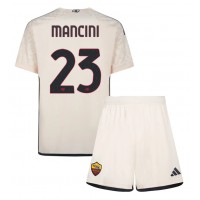Camisa de Futebol AS Roma Gianluca Mancini #23 Equipamento Secundário Infantil 2023-24 Manga Curta (+ Calças curtas)
